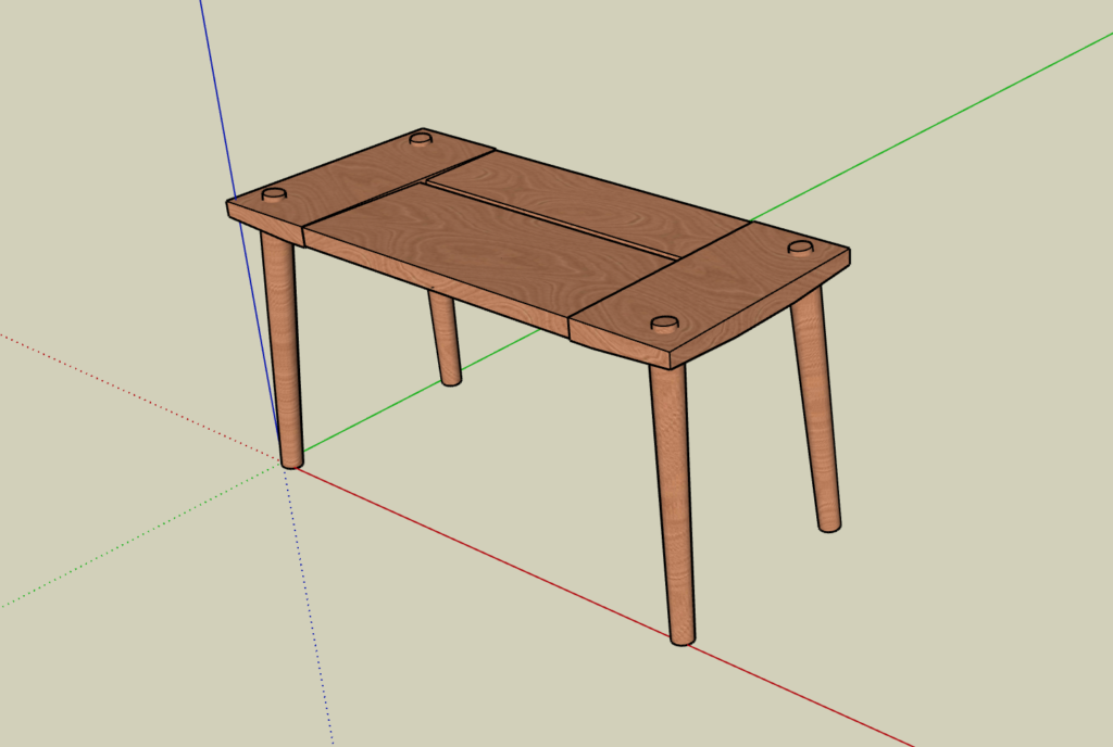 Cherry wood bench SketchUp plans
