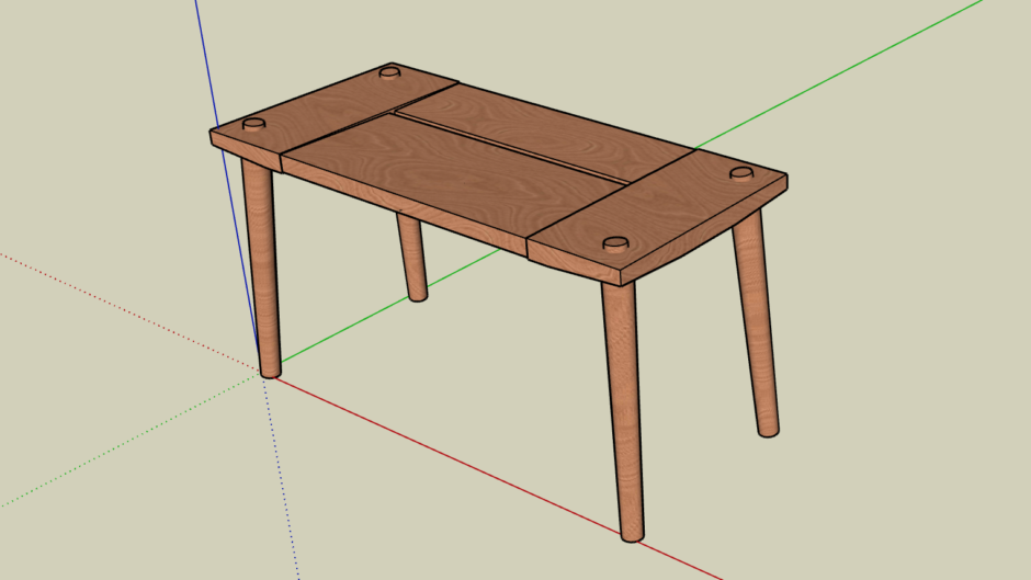 Cherry wood bench SketchUp plans