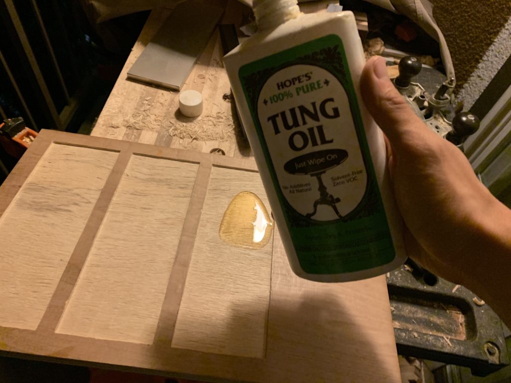 Diamond plate sharpening station tung oil